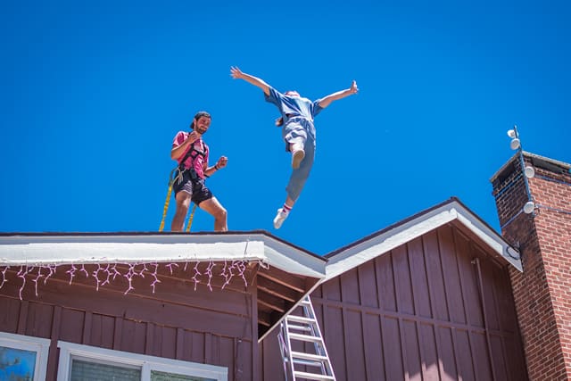 Summer camp fun: Kids enjoying outdoor adventure activities on a sunny day. Summer camp fun: Kids enjoying outdoor adventure activities on a sunny day.