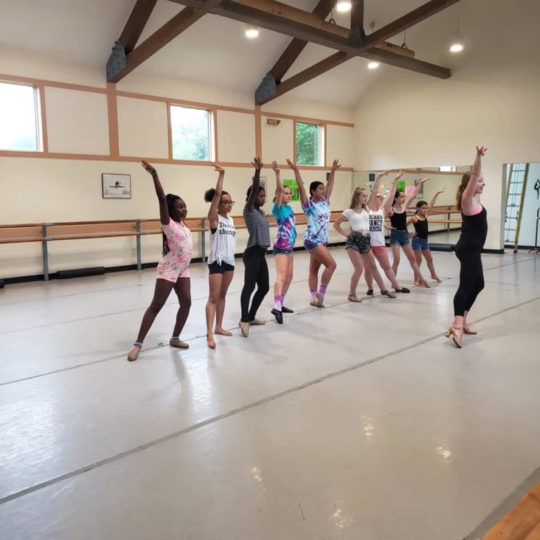 Summer camp dancers practicing ballet in a studio, enhancing skills and creativity for kids. Summer camp dancers practicing ballet in a studio, enhancing skills and creativity for kids.