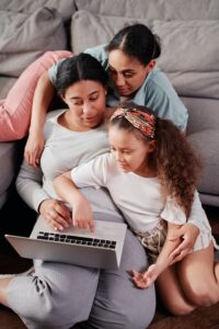 kids and parents talking