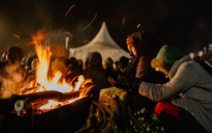 campfire at a summer camp for kids
