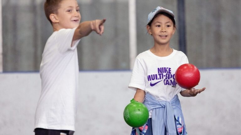 Kids enjoying dodgeball at summer sports camp, building teamwork and having fun. Find camps near you. Kids enjoying dodgeball at summer sports camp, building teamwork and having fun. Find camps near you.