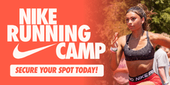 Excited participant at Nike Running Camp, promoting summer camp registration. Secure your spot today!